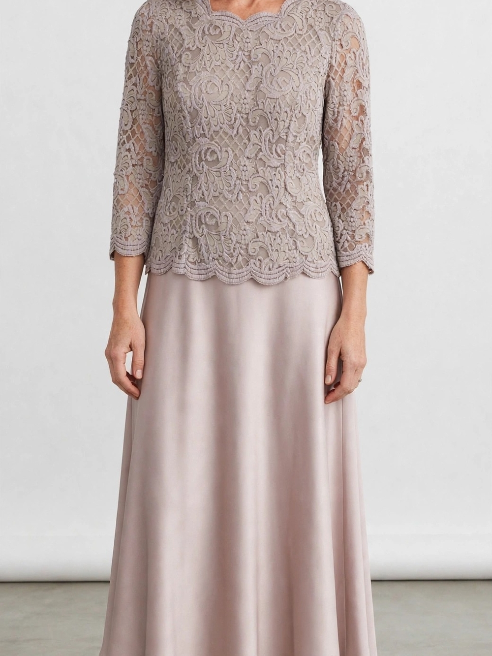 Alex Evenings Dusty Mauve Lace Maxi Skirt